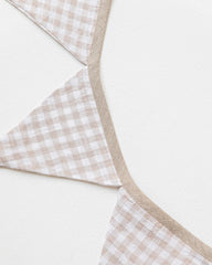 Linen bunting in Natural gingham