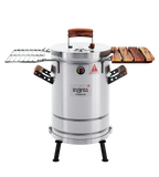 3-in-1 Stainless Steel Smoker Barrel Grill  Premium– Portable Charcoal BBQ with Thermometer, Outdoor Cooking Smoker for Camping, Backyard & Home BBQ INGRILL