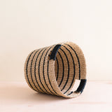 Black + Natural Striped Tapered Basket - Modern Baskets | LIKHÂ