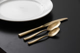 Lucca Faceted Brushed Gold 5pc Place Setting