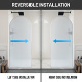 Ember Series 34 in. x 78 in Framed Arch Fixed Shower Screen Door with 8mm Tempered Clear or Fluted Glass