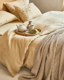 Beige waffle throw blanket