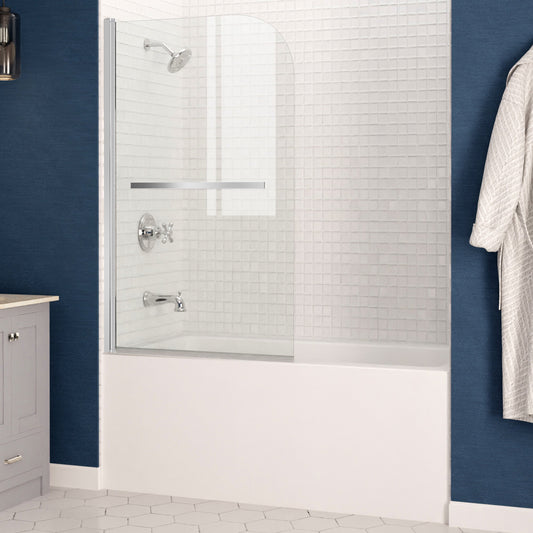 Myth 28 in. x 56 in. Frameless Tub Door with TSUNAMI GUARD