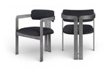 Aurum - Vegan Leather Upholstered Dining Chair With Gray Base (Set of 2)