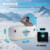 Kodiak 1-Person Inflatable Cold Plunge Ice Bath Tub/Hot Tub with PVC Insulated Lid, Hand Pump, and Repair Kit in Gray