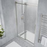 Stellar Series 57 to 60 in. x 76 in. Sliding Frameless Shower Door with Tsunami Guard Tempered Glass