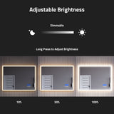 ANZZI Rectangular LED Mirror (24x31 or 27x39 in.), Copper-Free, Adjustable CCT, Defogger, with Bluetooth & Magnifying Variants