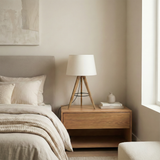 Birch Three Legged Wooden Bar Table Lamp - Natural
