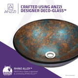 Stellar Series 17 in. Bathroom Vessel Sink with Scratch-Tough and Stain-Resistant Surface in Emerald Burst Glass
