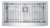 Elysian Farmhouse Stainless Steel 36 in. Single Bowl Kitchen Sink in Brushed Satin
