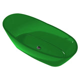 ANZZI Ember Series 66" x 32.5" Freestanding Soaker Tub, Translucent Solid Surface Construction, Ergonomic Design, and Center Drain