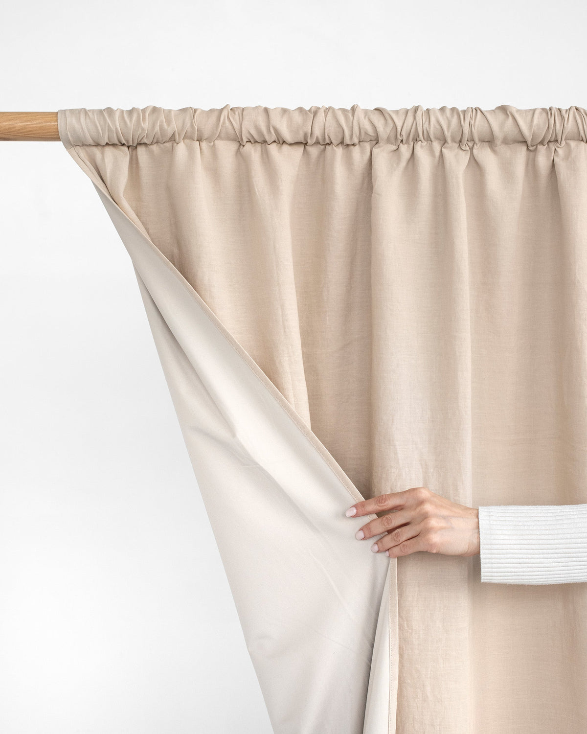 Blackout linen curtain panel (1 pcs) in Natural linen