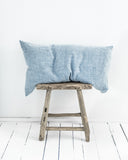 Blue melange linen pillowcase