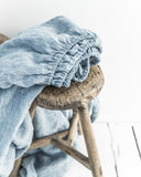 Blue melange linen sheet set (4 pcs)