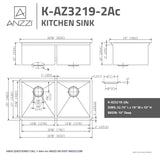 Aegis Undermount Stainless Steel 32.75 in. 0-Hole 50/50 Double Bowl Kitchen Sink with Cutting Board and Colander
