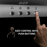 ANZZI 30-Inch 600 CFM 3-Speed Stainless Steel Convertible Residential Insert Range Hood with LED Lamp