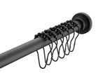 ANZZI Heavy Duty Adjustable Tension Rod (33" to 55" Range), No Drilling Required, Anti-Slip Rubber Ends, Stainless Steel Hooks Included