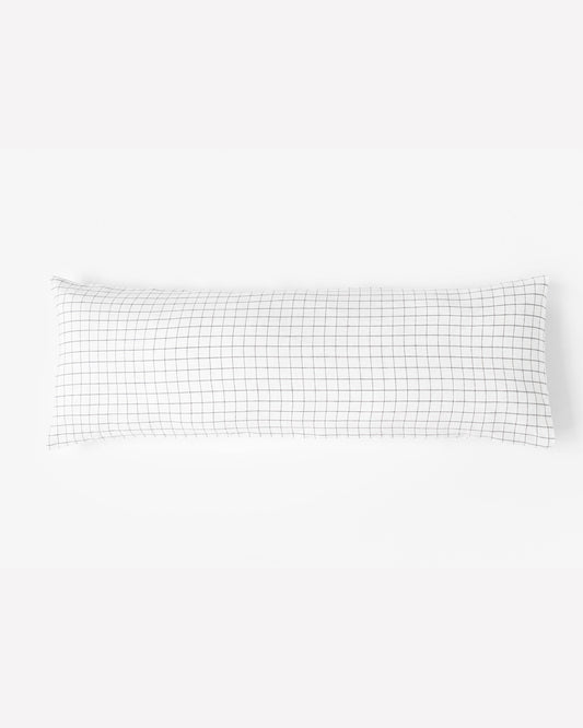 Body pillowcase in Charcoal grid