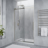 Stellar Series 57 to 60 in. x 76 in. Sliding Frameless Shower Door with Tsunami Guard Tempered Glass