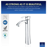 ANZZI Harmony Elegant Vessel Sink Faucet (8.77" H), Single Hole, WaterSense Certified, Rhino Alloy Solid Brass, Various Finishes
