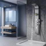 Niagara 64 in. 2-Jetted Full Body Shower Panel with Heavy Rain Shower and Spray Wand in Brushed Stainless Steel