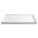 ANZZI Colossi 60" x 36" Single Threshold Shower Pan, Durable Marine Grade Acrylic, cUPC Certified, Alcove Installation, White Finish