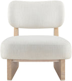 Vetra - Linen Textured Fabric Upholstered Accent Chair With Natural Base