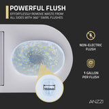 Smart Space-Saving Wall-Hung Elongated Toilet in White with Soft-Close Seat, Easy-Clean Glaze, and Non-Electric Flush