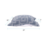 Indoor/Outdoor Puff Scroll Ottoman Syros Denim Cover Only