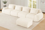 LAURENT 146" 4-Seater Sofa with 1 Ottoman