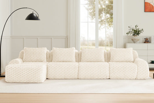 LAURENT 146" 4-Seater Sofa with 1 Ottoman