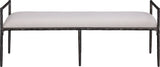 Axis - Linen Textured  Beige Fabric Upholstered Bench