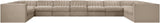 Rummi - Velvet Performance Fabric Upholstered 11 Piece Modular Sectional