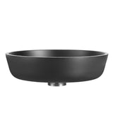 Allegro Series 17 in. L x 17 in. W Round Bathroom Vessel Sink in Matte Black Finish Glass with Chrome Pop-Up Drain