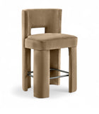 Zuno - Velvet Performance Fabric Upholstered Counter Stool (Set of 2)