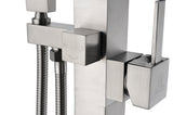 ANZZI Union Floor Mount Tub Filler (41" H), 2-Handle Control, 60" Hand Sprayer, Solid Brass, cUPC Certified, Various Finishes