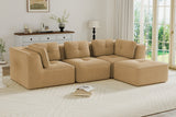 CORDELIA 116" 3-Seater High Armrest Sofa with 1 Ottoman