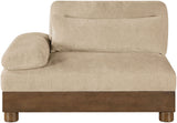 Turin - Chenille Fabric Upholstered Modular Arm Chair - Walnut Base
