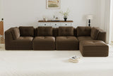 CORDELIA 151" 4-Seater High Armrest Sofa with 1 Ottoman