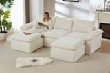 DERVAL 111" 3-Seater Sofa with 2 Ottomans