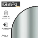 Ember Series 34 in. x 78 in Framed Arch Fixed Shower Screen Door with 8mm Tempered Clear or Fluted Glass