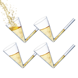 Champagne Shooter - Chug Flutes Guzzler Glasses Unique Gifts, Reusable Acrylic 4pk