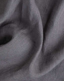 Charcoal gray linen flat sheet