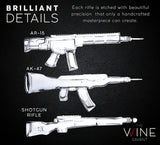 (UAE ONLY) Gun Whiskey Decanter - 3 Gun Decanter with Glass AR-15, AK-47 and Rifle - Gun Gifts for Men - Whiskey Decanter Set