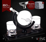 Globe Whiskey Decanter Set with 2 Liquor Glasses