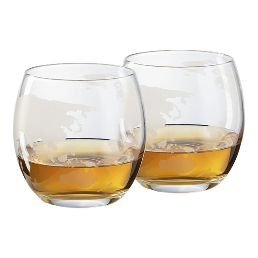Globe Car Whiskey Decanter - 2 Globe Glasses