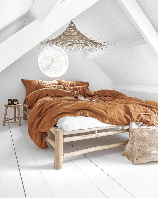 Cinnamon linen duvet cover set (3 pcs)