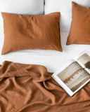 Cinnamon linen sheet set (4 pcs)