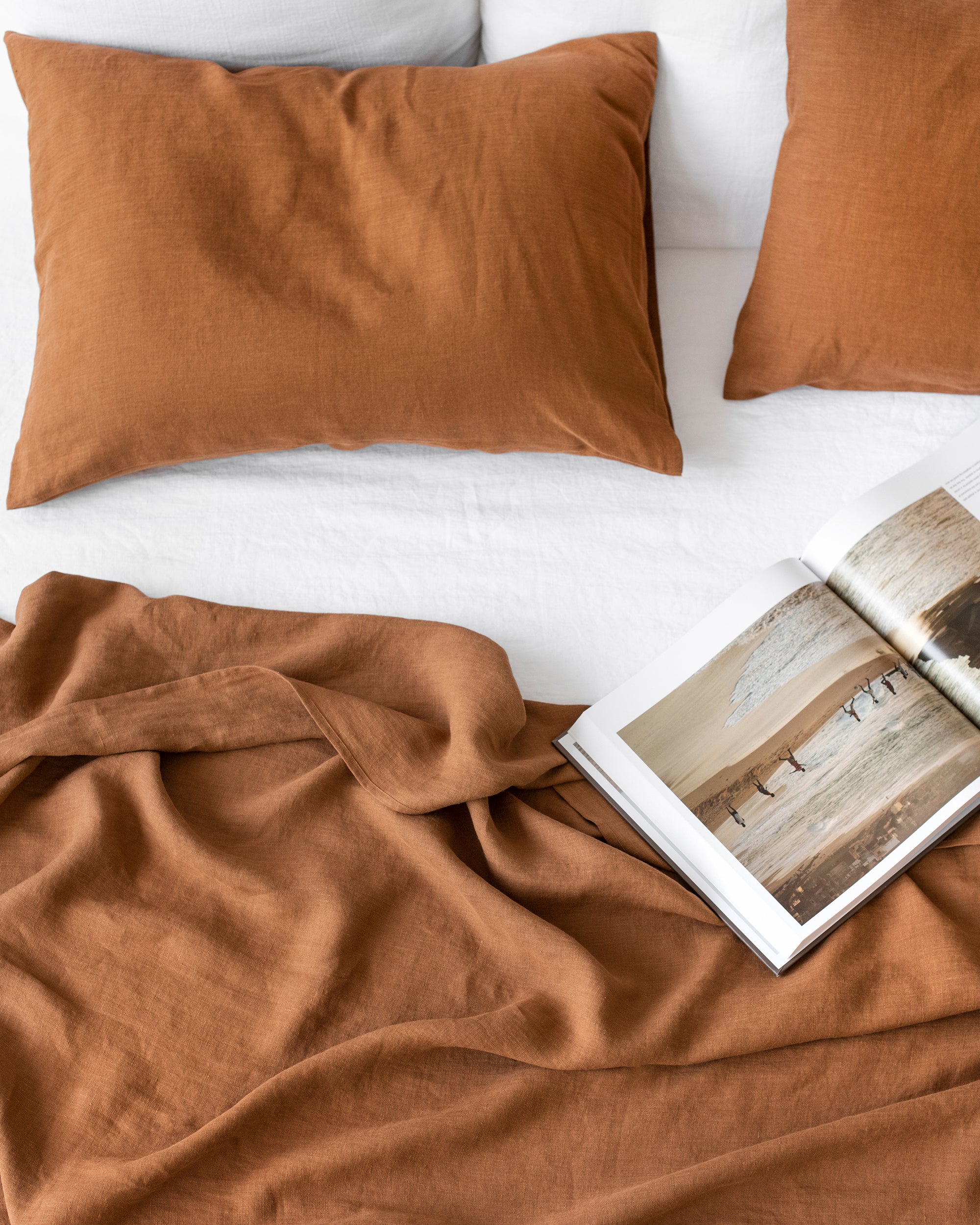 Cinnamon linen pillowcase