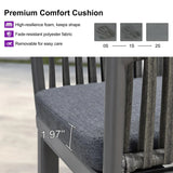 PURPLE LEAF Counter Stools Bar Stools Rattan Bar Stools Wicker Bar Chairs Woven Aluminum Barstools with Back and Cushions